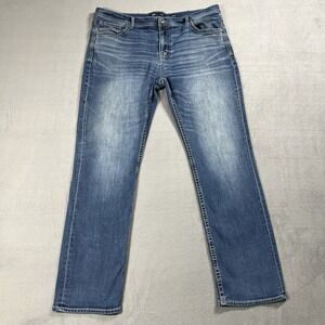 BKE Jeans Mens 40x34 Blue Tyler Straight Mid Rise Medium Wash Stretch Denim